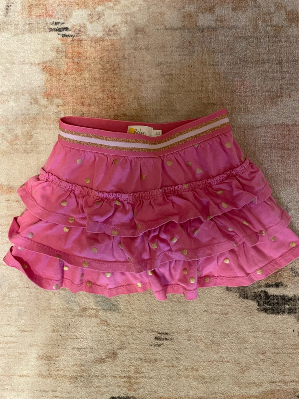 Pink polka dot Mini Boden skort - kids size 4-5